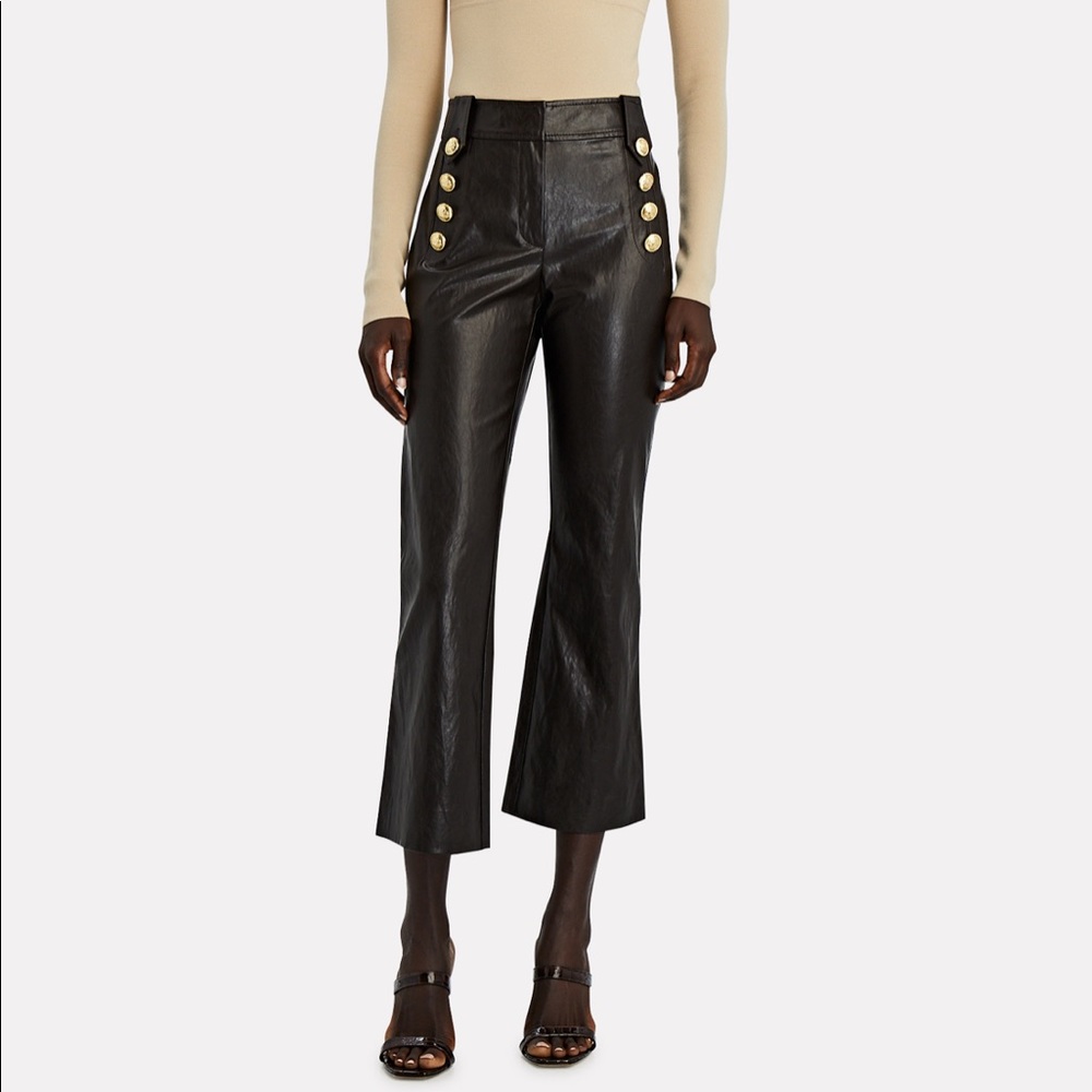 Derek Lam 10 Crosby Vegan Leather Crop Flare